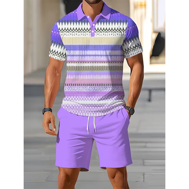 👕 Conjunto de dos piezas para hombre (camiseta y pantalones cortos): cómodo, transpirable y versátil para el verano, el tiempo libre y los viajes ☀️🩳