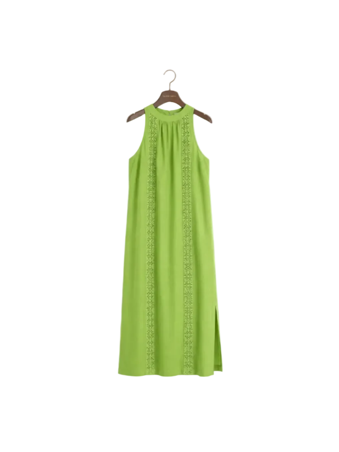 Natalia Vestido midi de lino con cuello alto