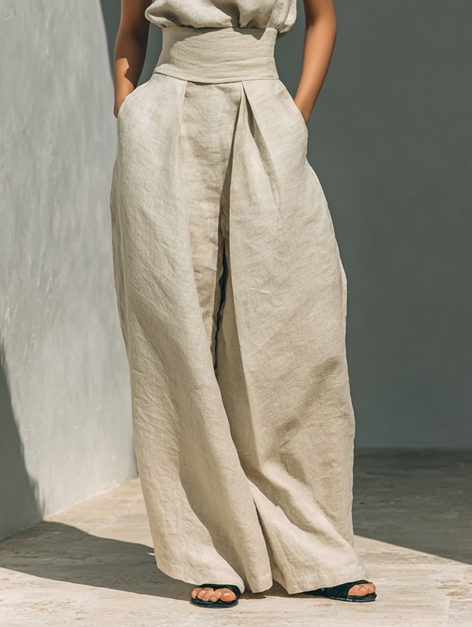 Sofía Conjunto de top y pantalón de lino