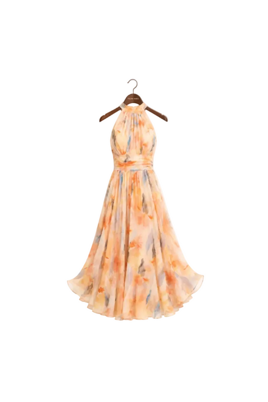Alba Vestido con escote y estampado acuarela