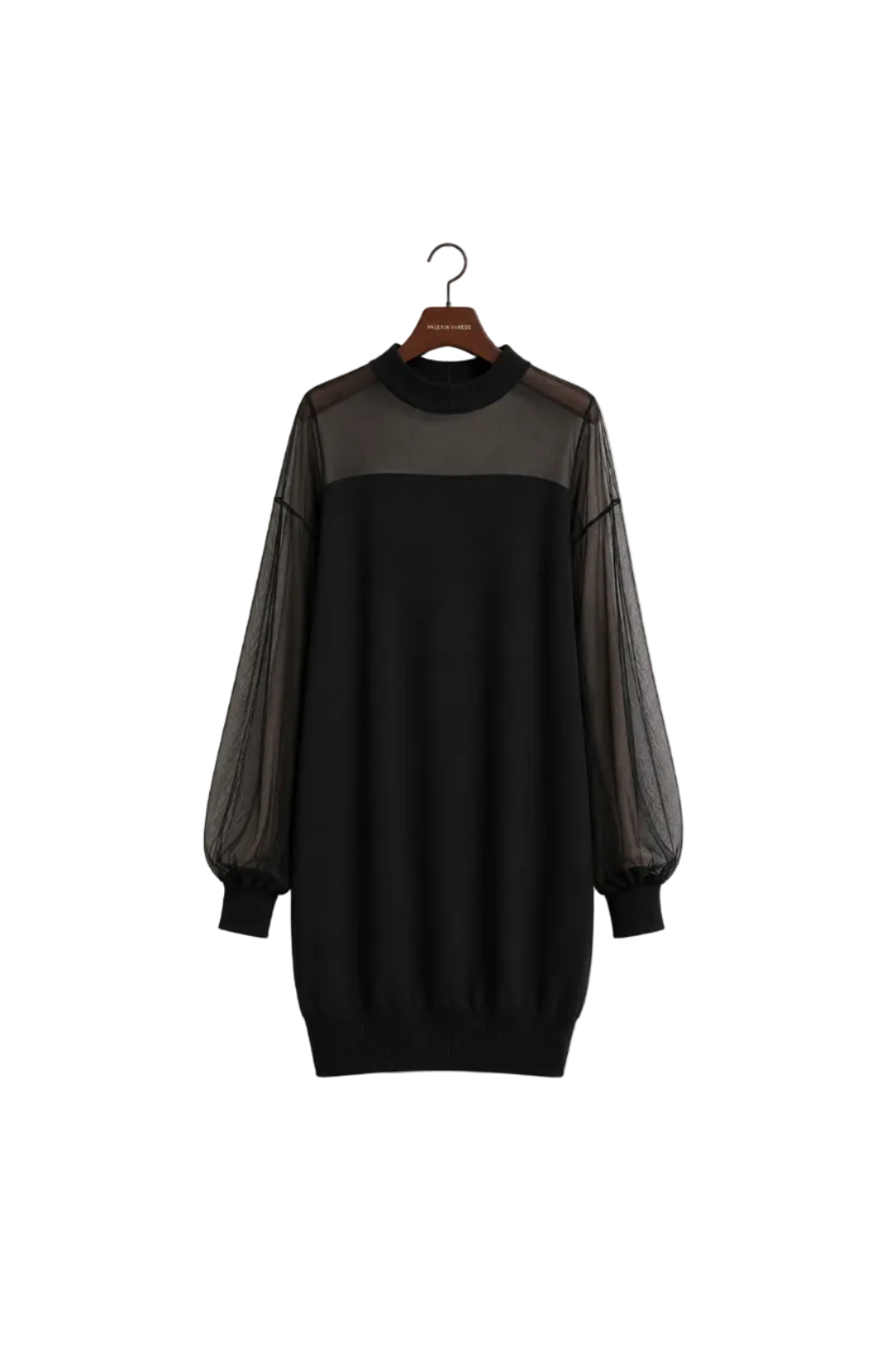 Juliette Vestido Negro con Mangas de Tul