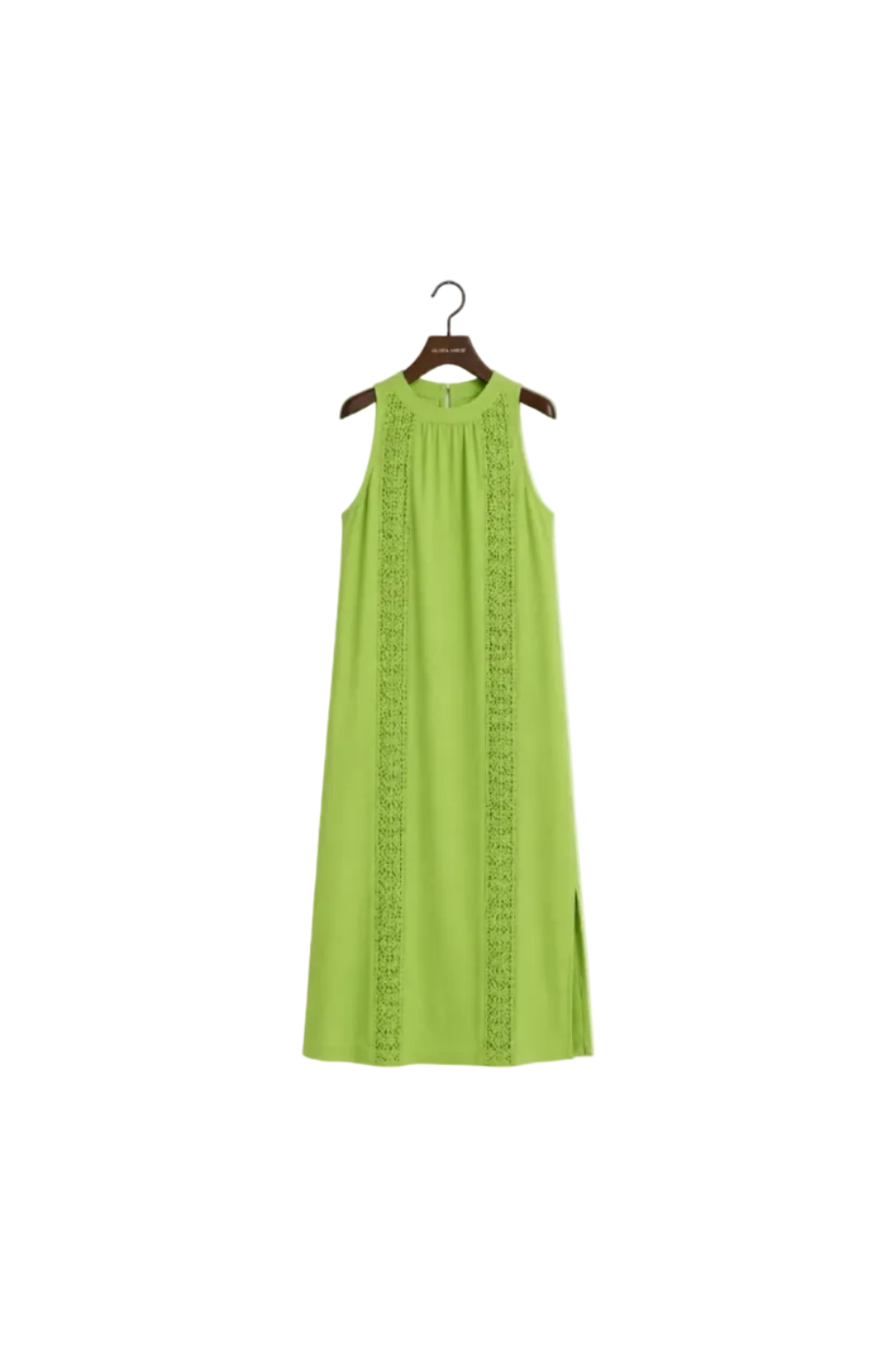 Jimena Vestido Midi de Lino con Cuello Coreano