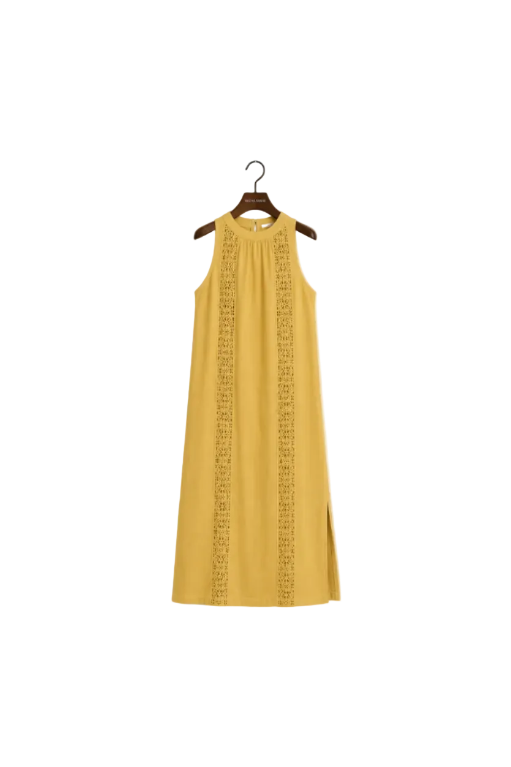 Jimena Vestido Midi de Lino con Cuello Coreano