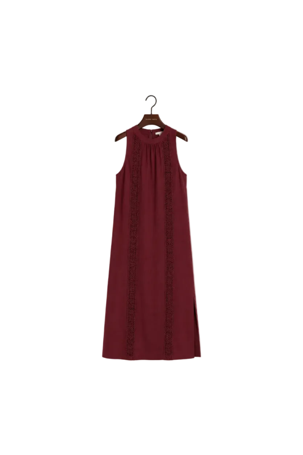 Jimena Vestido Midi de Lino con Cuello Coreano
