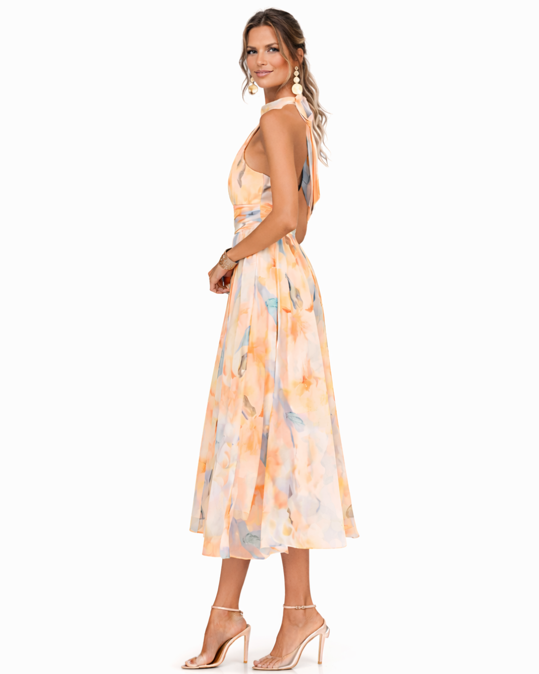 Alba Vestido con escote y estampado acuarela