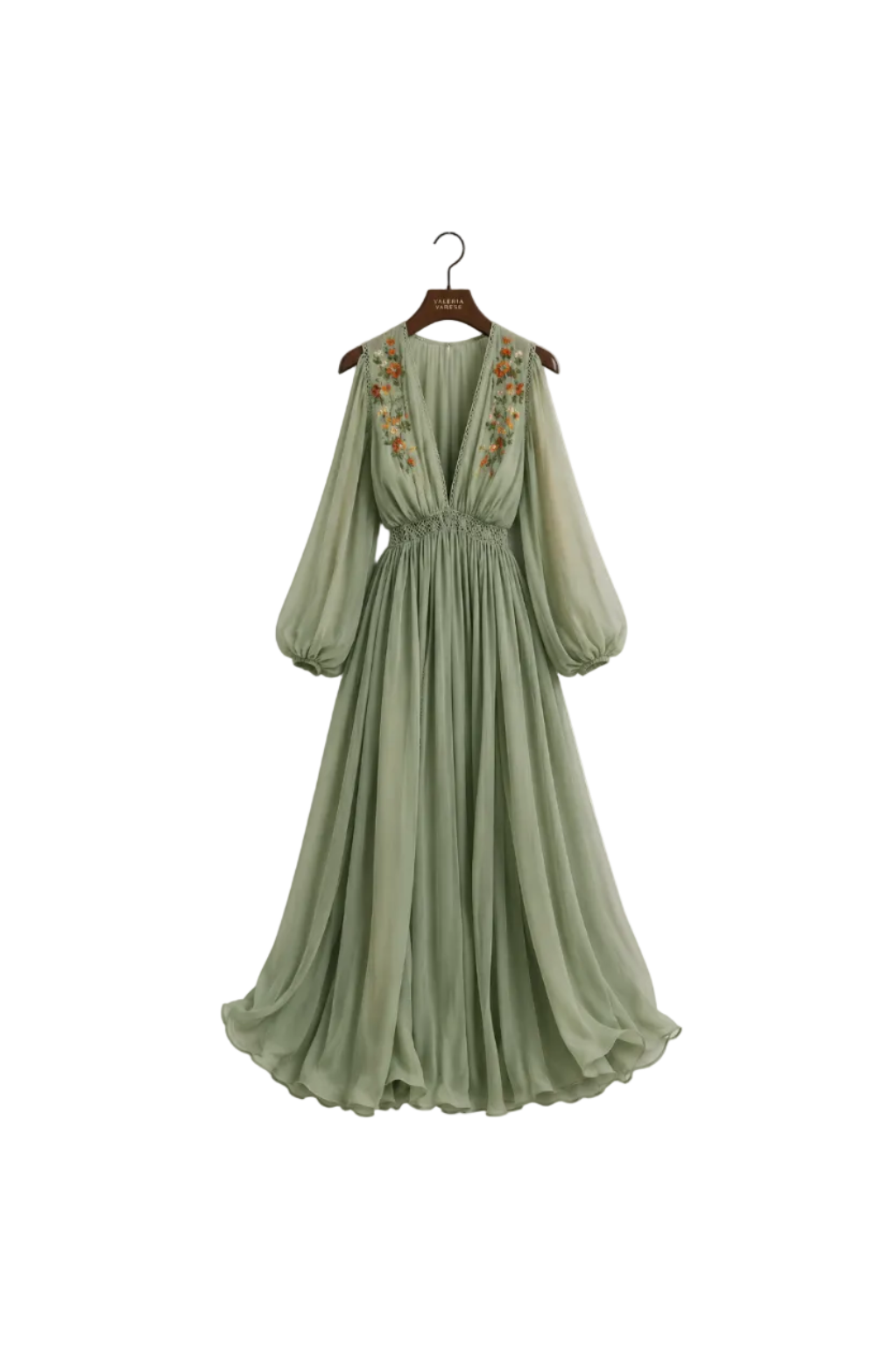 Élodine Vestido Largo Bohemio con Estampado Floral