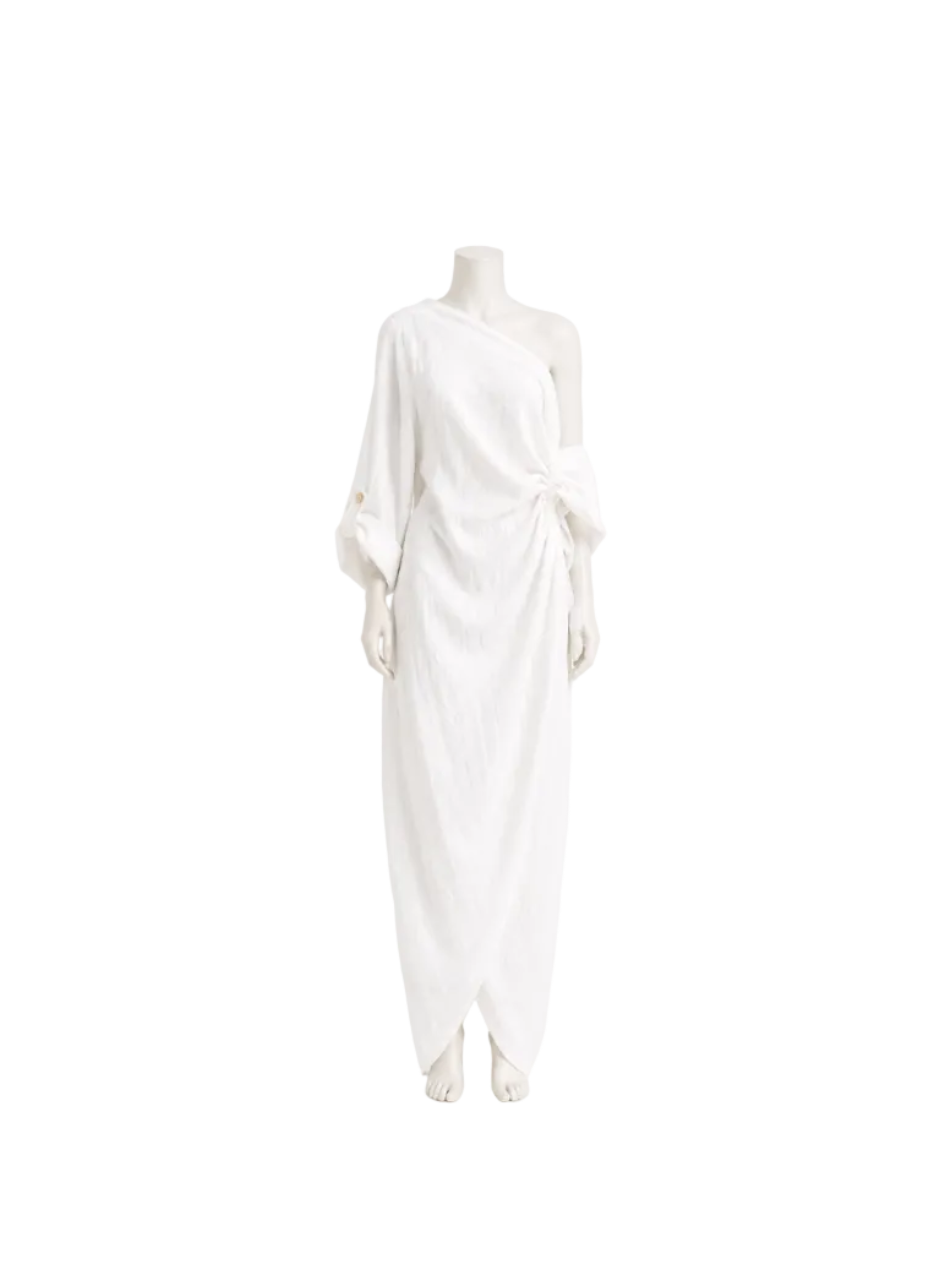 Florencia Vestido Maxi Blanco de Un Hombro