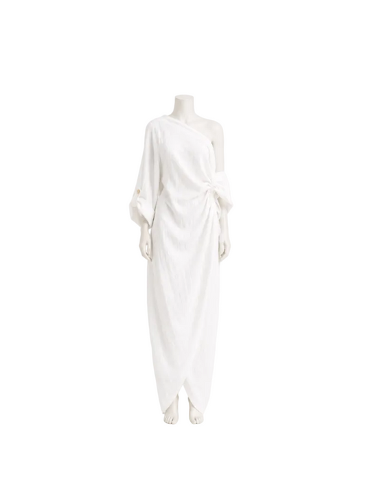 Florencia Vestido Maxi Blanco de Un Hombro