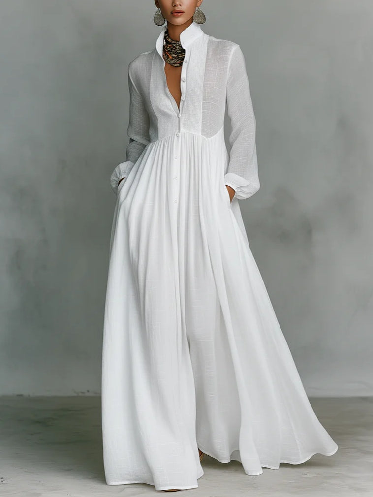 Elena Vestido largo minimalista de cuello alto