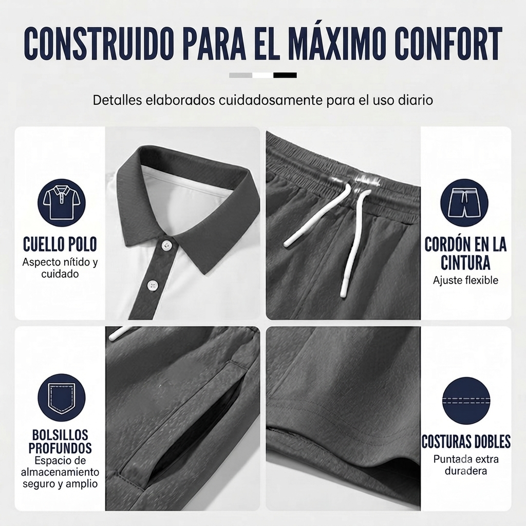 👕 Conjunto de dos piezas para hombre (camiseta y pantalones cortos): cómodo, transpirable y versátil para el verano, el tiempo libre y los viajes ☀️🩳