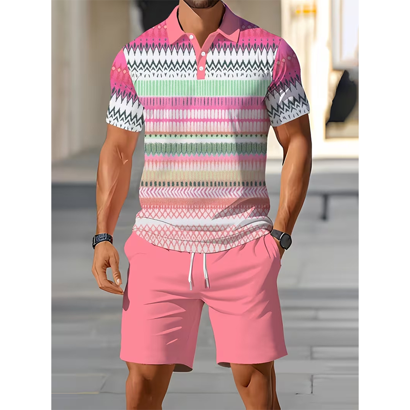 👕 Conjunto de dos piezas para hombre (camiseta y pantalones cortos): cómodo, transpirable y versátil para el verano, el tiempo libre y los viajes ☀️🩳