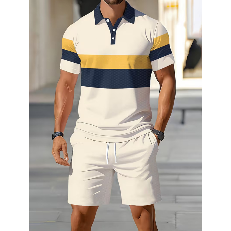👕 Conjunto de dos piezas para hombre (camiseta y pantalones cortos): cómodo, transpirable y versátil para el verano, el tiempo libre y los viajes ☀️🩳