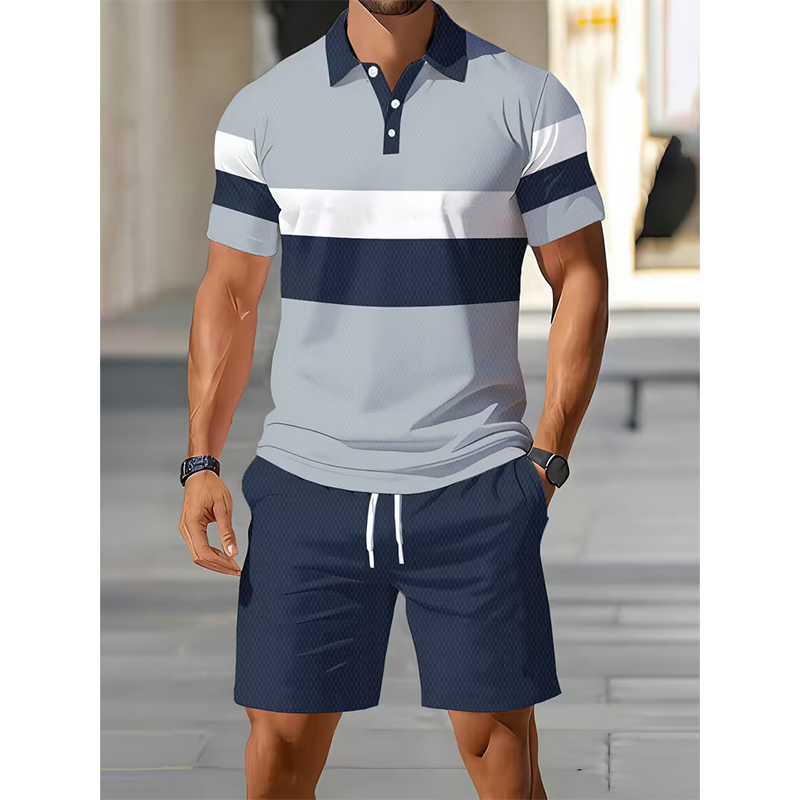👕 Conjunto de dos piezas para hombre (camiseta y pantalones cortos): cómodo, transpirable y versátil para el verano, el tiempo libre y los viajes ☀️🩳